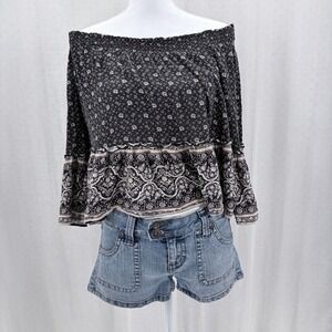 American Eagle Outfitters Women's Soft Small Off Shoulder Y2k Fairy Boho Top